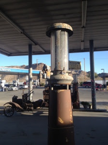 Old gas station and pump