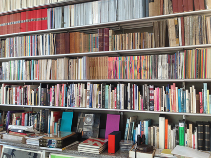 Bookcase at the Letterform Archive